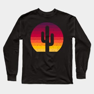 Vintage Retro Cactus Gift Long Sleeve T-Shirt